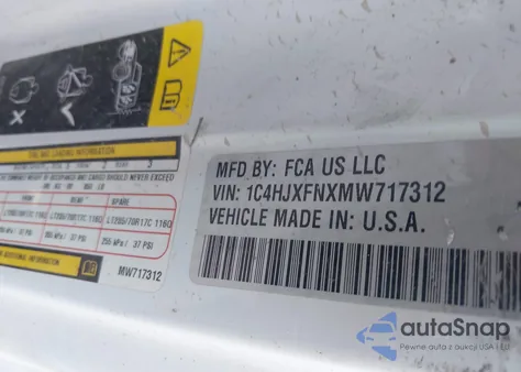 2021 Jeep Wrangler Unlimited Rubicon 4X4 z USA, uszkodzony, nr VIN 1C4HJXFNXMW717312